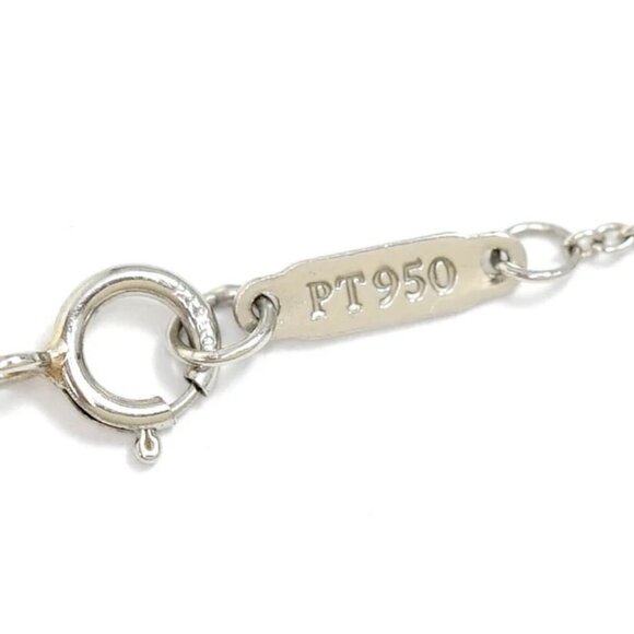 Tiffany & Co Diamond Cross Jean Schlumberger Lynn Necklace 16" Platinum 950 Auth - Picture 7 of 8